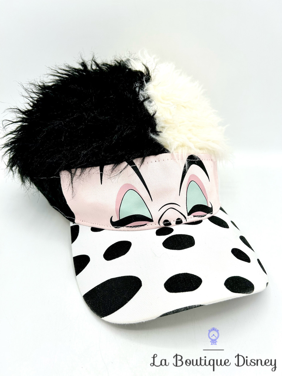 Casquette Cruella d\'Enfer Les 101 Dalmatiens Disneyland Paris 2017 Disney chapeau noir blanc