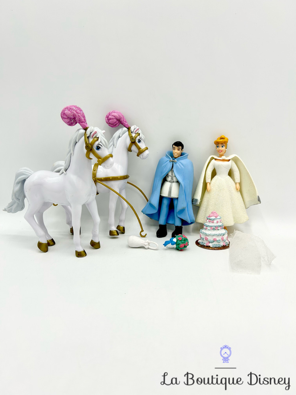 Figurine Fashion Polly Pocket Mariage Cendrillon Prince Disney Princess Mattel mariée chevaux