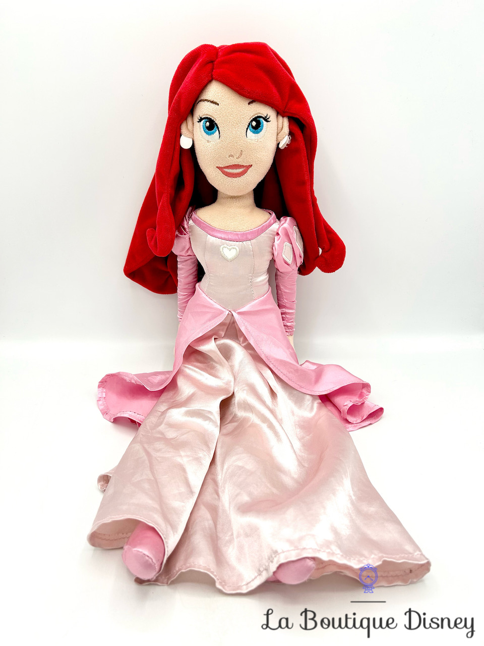 Poupée chiffon Ariel robe rose La petite sirène Disney Store 2015 peluche princesse 53 cm