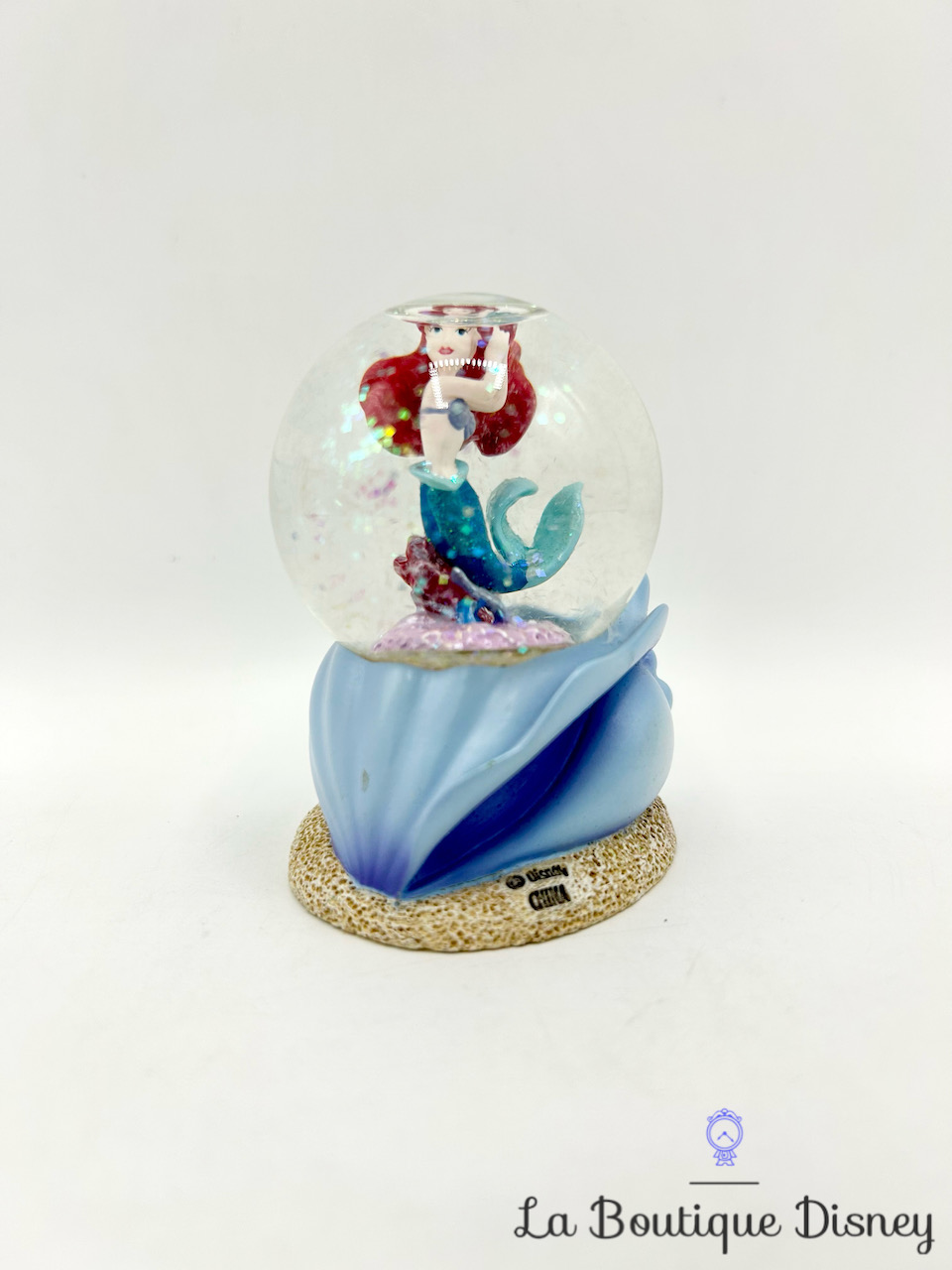 Boule à neige Ariel La petite sirène Disney Store Snow globe Sébastien coquillage bleu