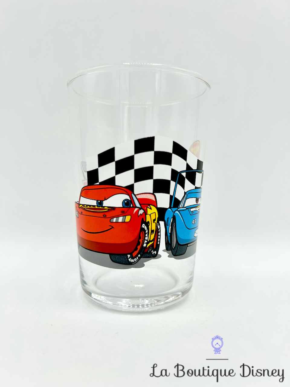 Verre Amora Flash McQueen The King The World of Cars Disney Pixar moutarde voiture