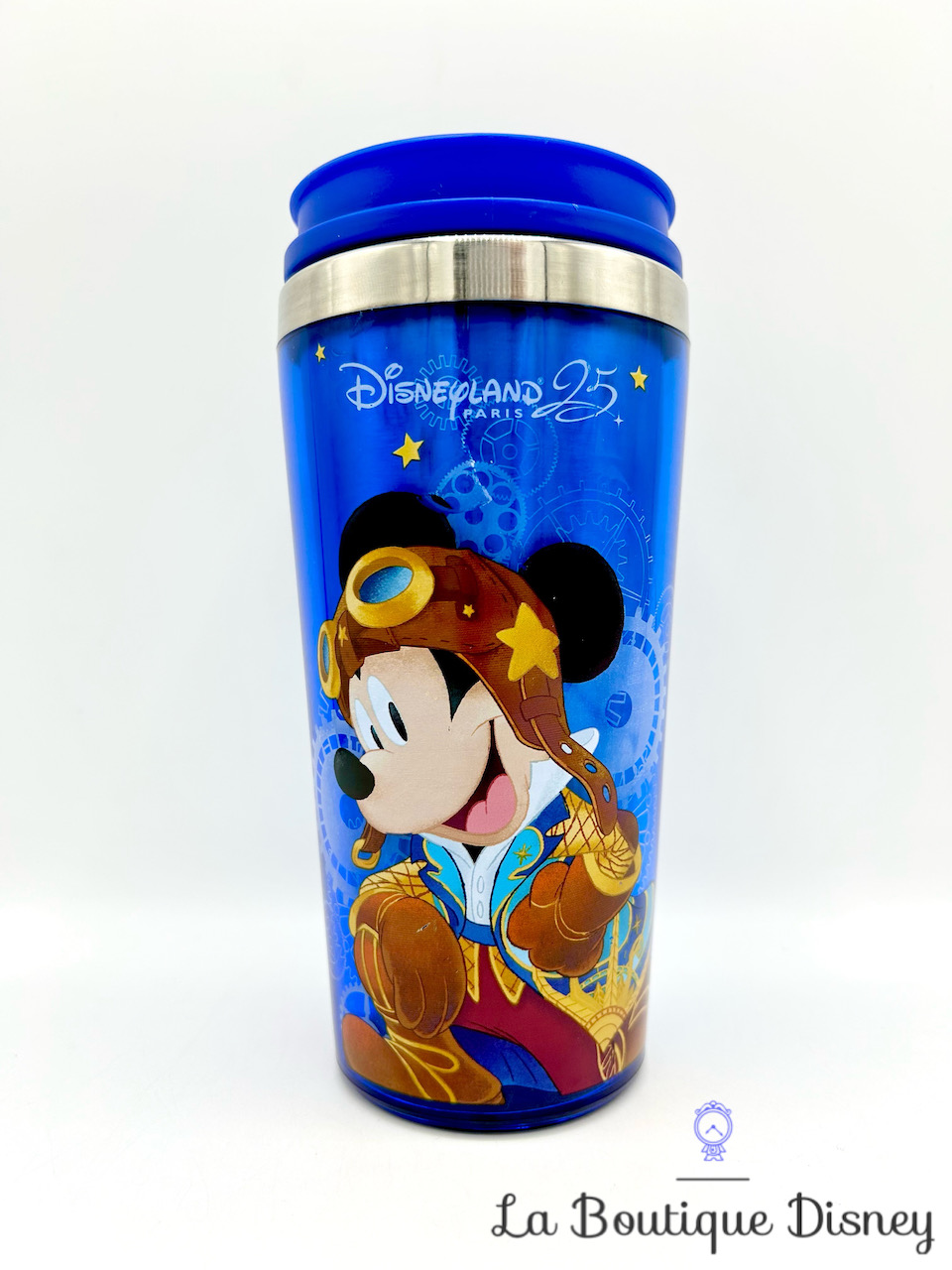 Thermos Mickey Mouse 25 ème anniversaire Disneyland Paris mug voyage Disney 25 Years of Stars