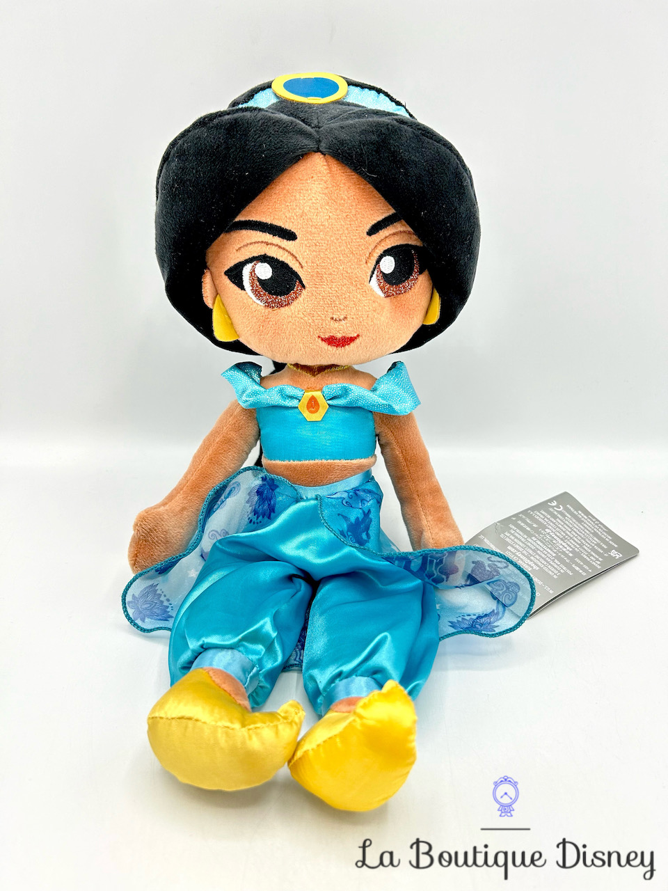 Poupée chiffon Jasmine Disney Store 2023 ShopDisney Aladdin peluche princesse bleu 38 cm