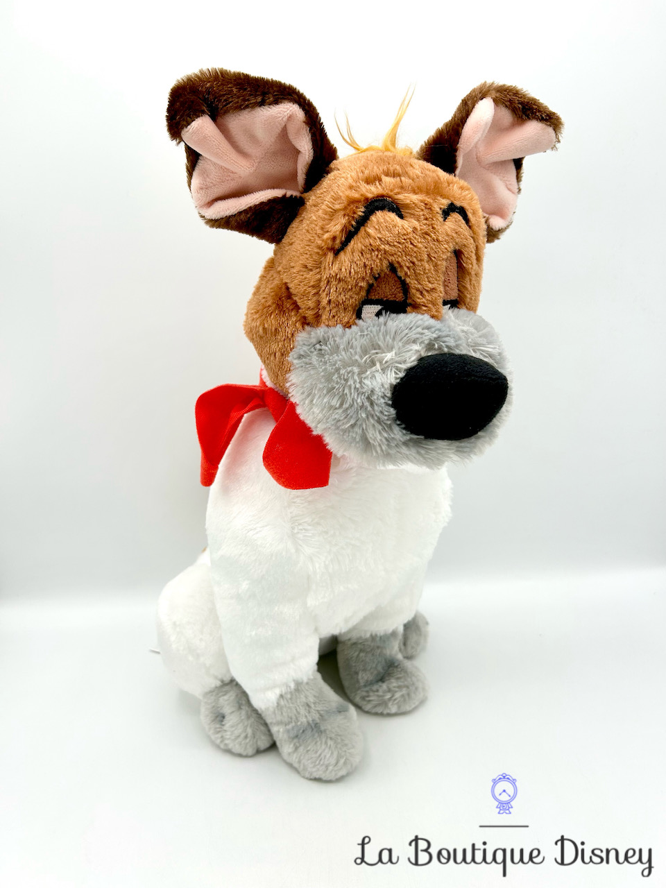 Peluche Roublard chien Oliver et Compagnie Disney Parks 2018 foulard rouge 37 cm