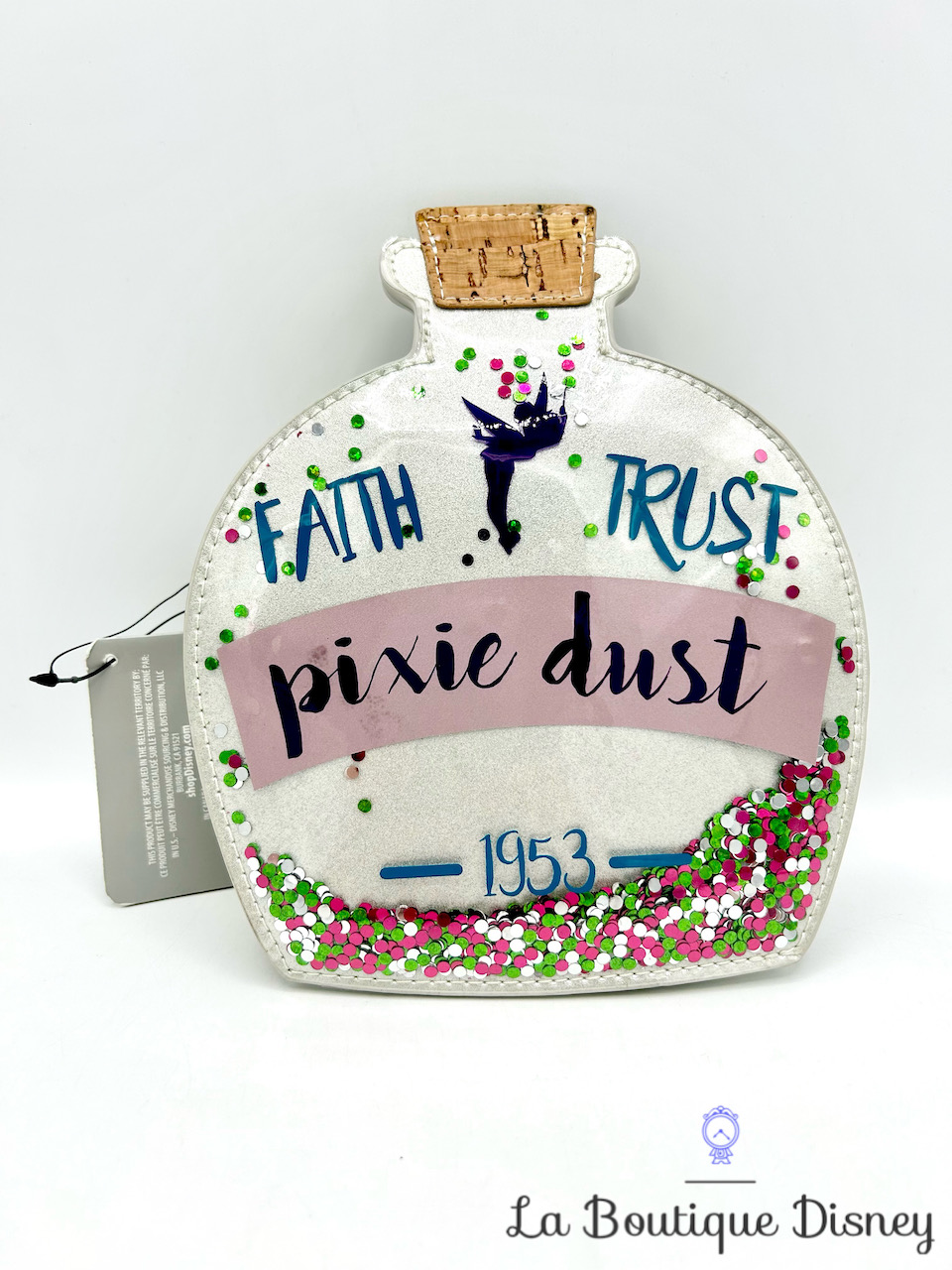 Pochette Fée Clochette Faith Trust Pixie Dust Disney Store 2022 Peter Pan trousse bouteille