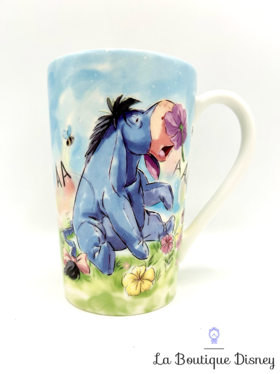 Tasse Bourriquet Atchoum Disney Store Exclusive mug Winnie l\'ourson dessin peinture fleurs