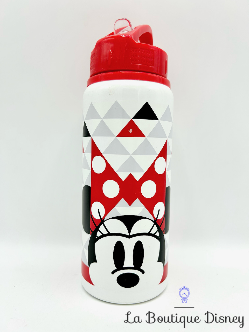 Gourde métal Minnie Mouse Disney Stor bouteille paille rouge blanc