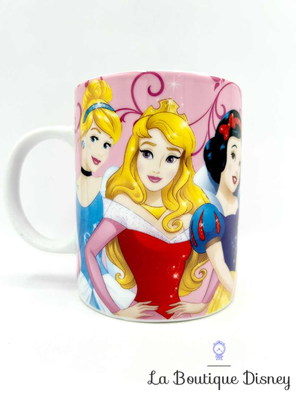 Tasse Quelle Princesse es-tu Disney mug Cendrillon Blanche Neige Aurore rose