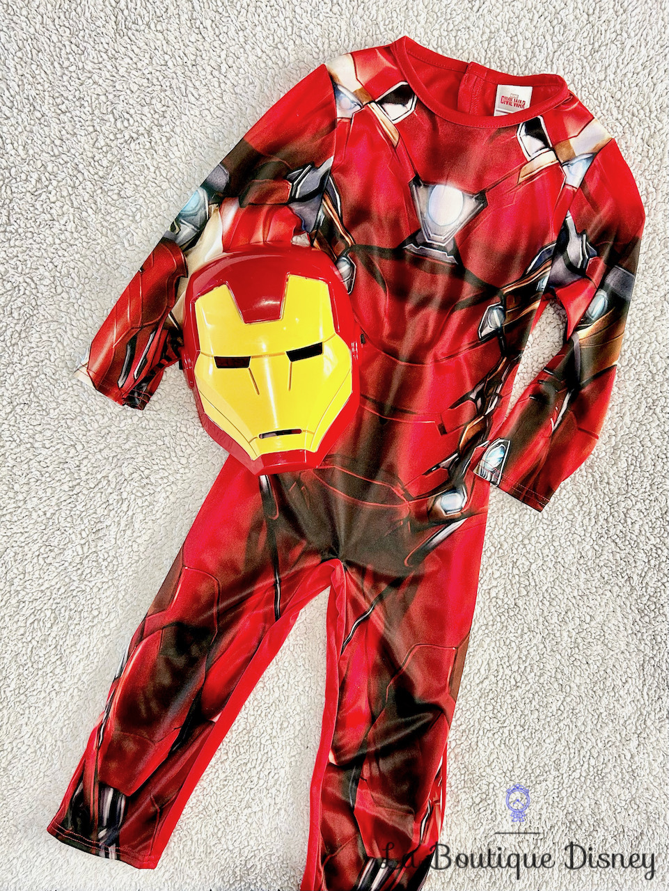 Déguisement Iron Man Marvel Civil War Disney Rubies taille 3/4 ans combinaison rouge masque