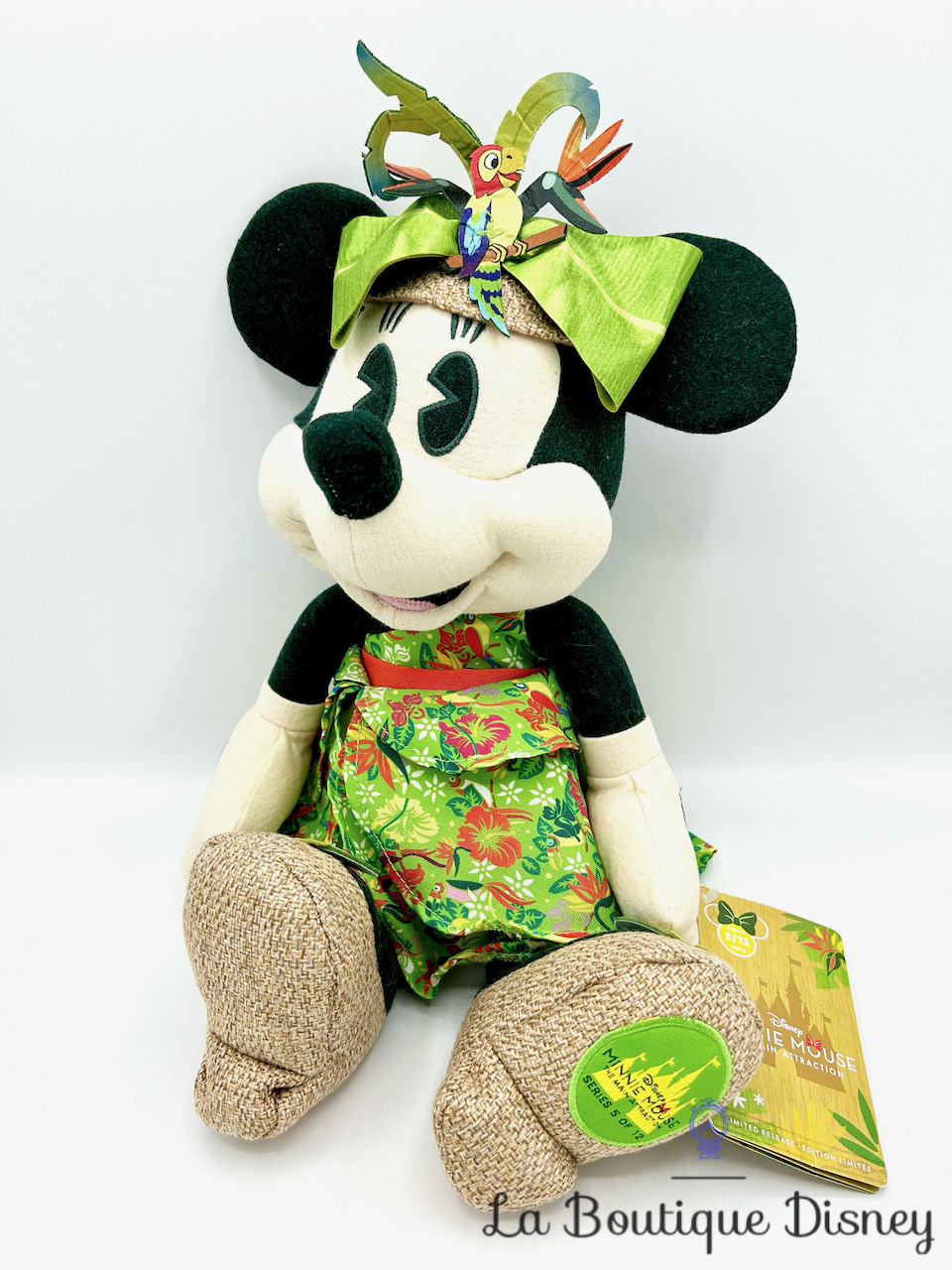 Peluche Minnie Mouse The Main Attraction 5 sur 12 Enchanted Tiki Room Disney Store 2020 Édition limitée 43 cm