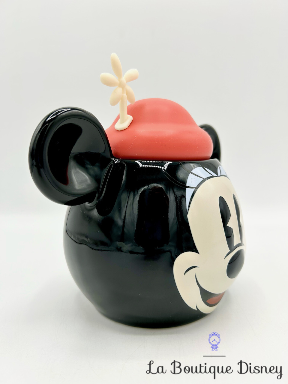Tasse Minnie Mouse Disney Parks 2018 mug Disneyland relief 3D noir visage oreilles chapeau rouge