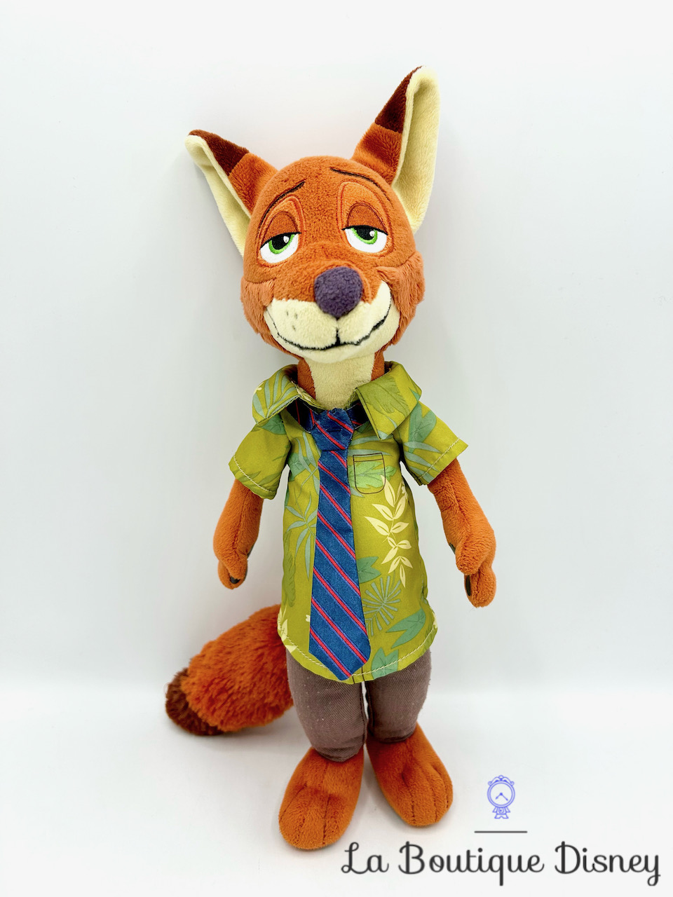 Peluche Nick Wilde Zootopie Disney Store 2015 renard cravate écusson 35 cm