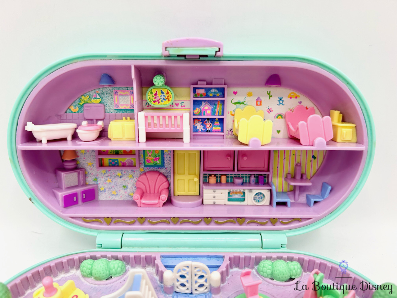 Polly Pocket Bluebird 1992 Stampin School école boite violet tampons