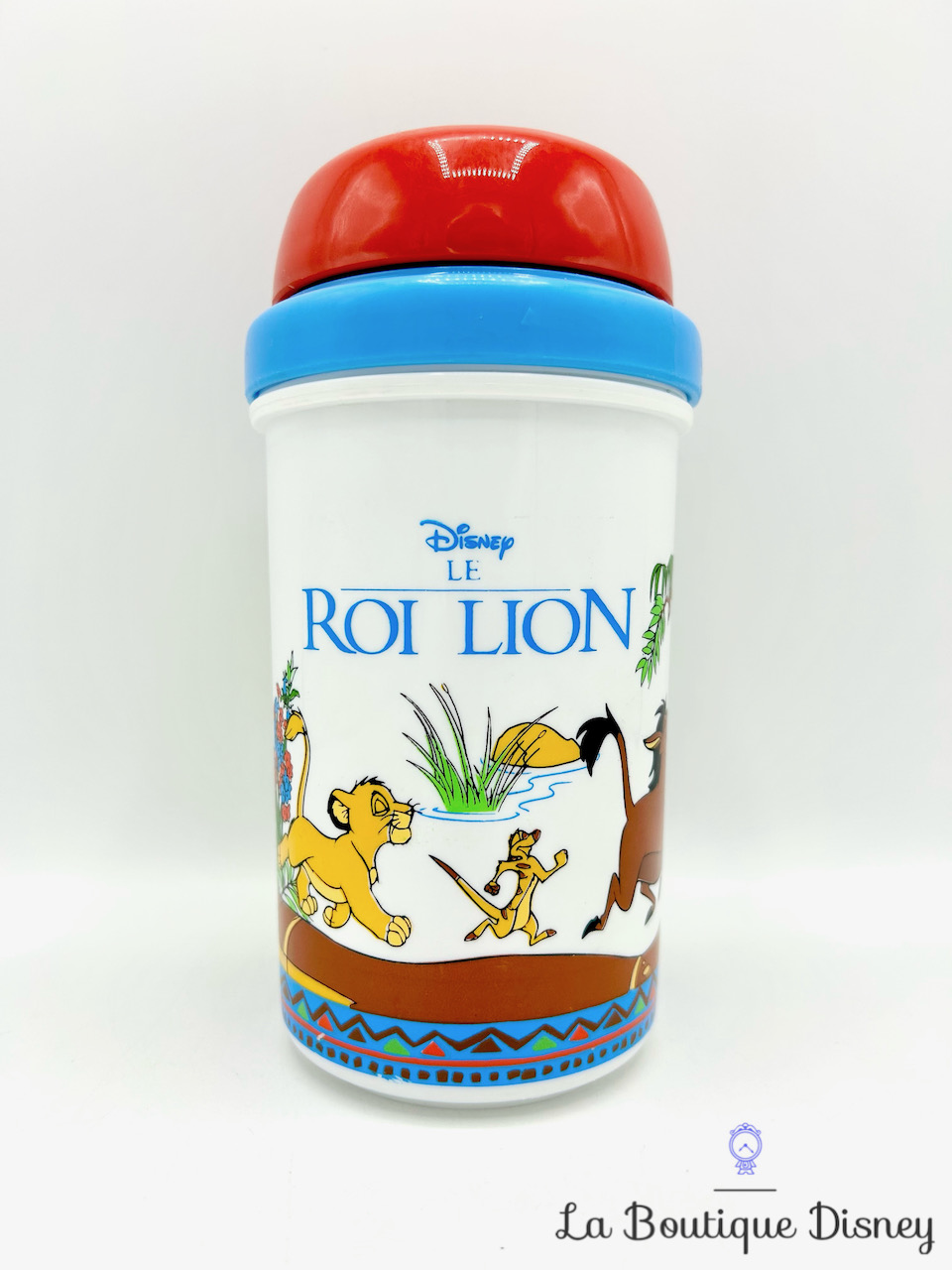 Gourde paille Le roi lion Disney Trudeau Nestlé Jungly gobelet plastique blanc