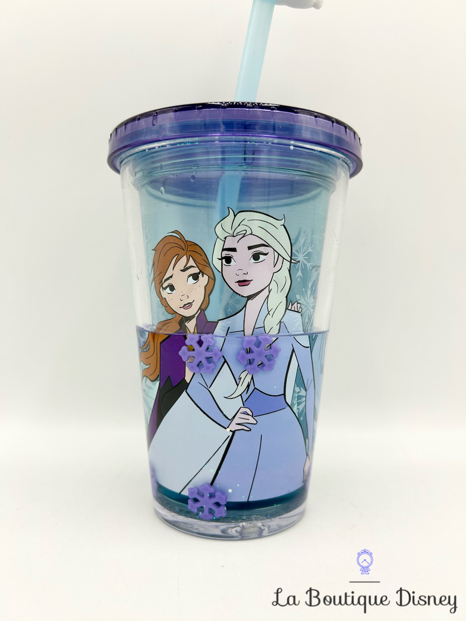 gobelet-paille-anna-elsa-olaf-la-reine-des-neiges-2-disney-store-2019-verre-plastique-paillettes-0