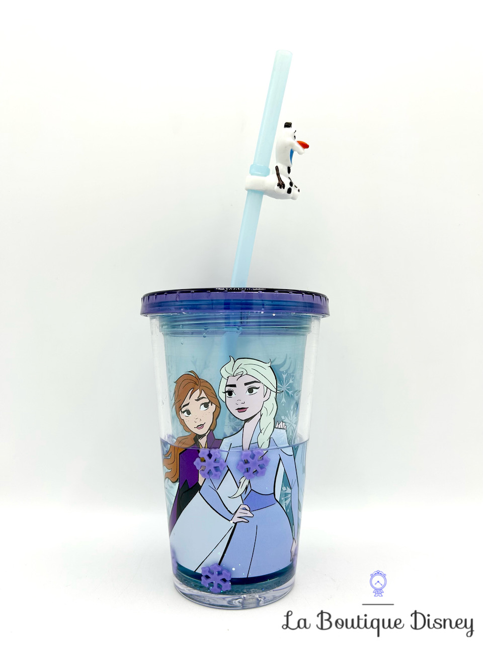 Gobelet paille Anna Elsa Olaf La reine des neiges 2 Disney Parks 2019 verre plastique