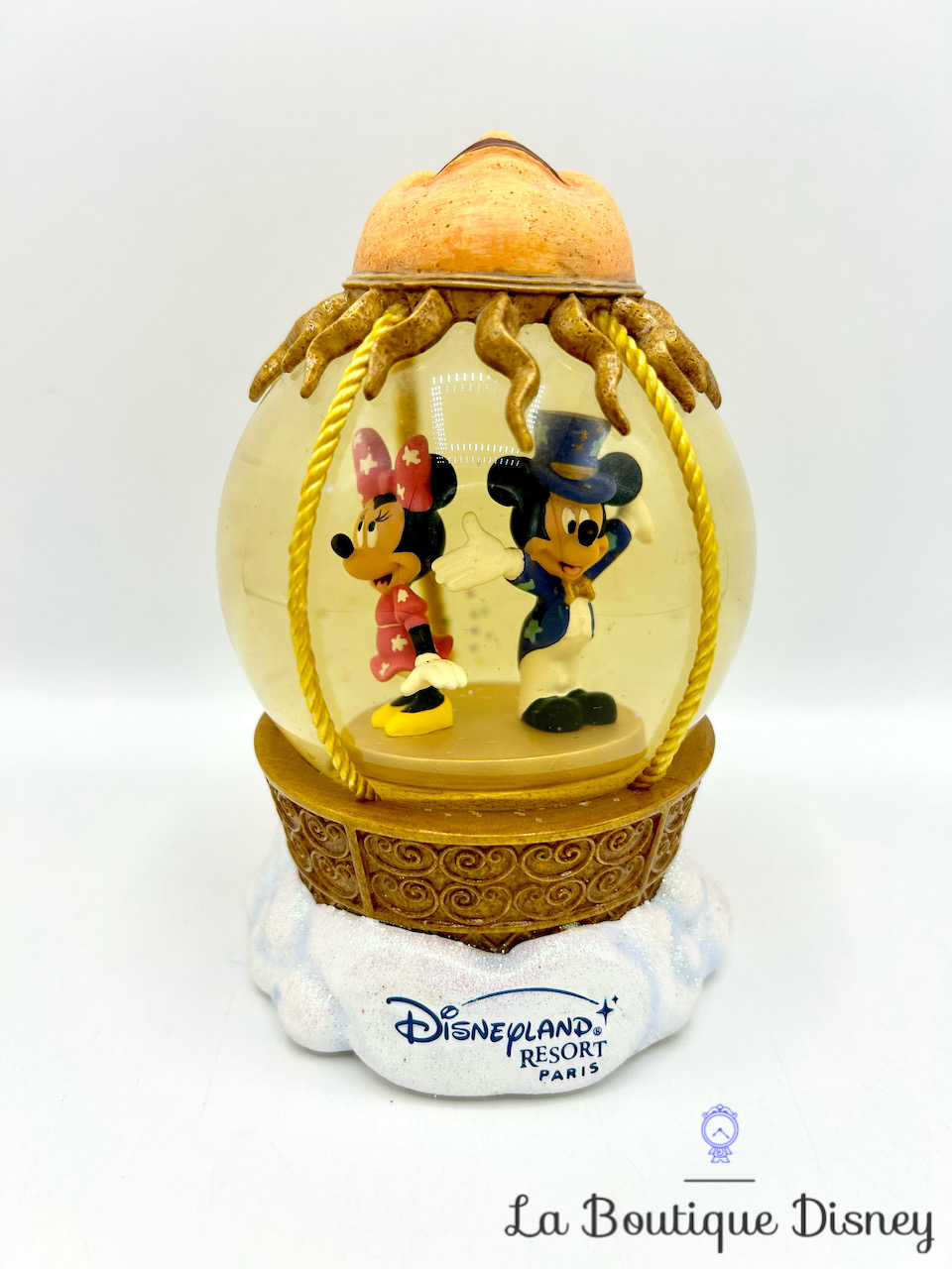 Boule à neige Mickey Minnie Montgolfière 15ème anniversaire Disneyland paris Snow globe Disney 15 ans soleil