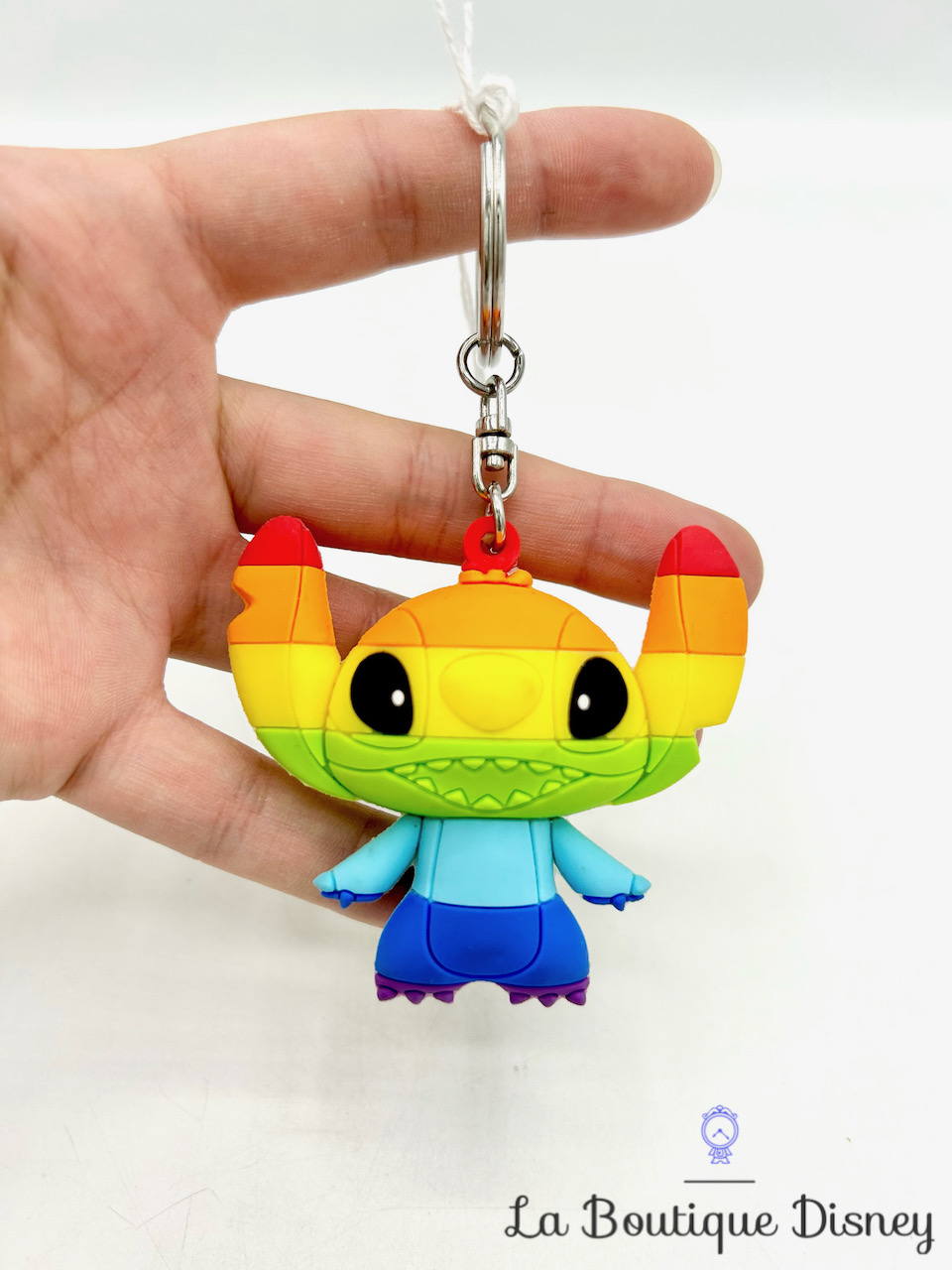 Porte clés Stitch Rainbow Pride Disneyland Paris Disney figurine plastique arc en ciel