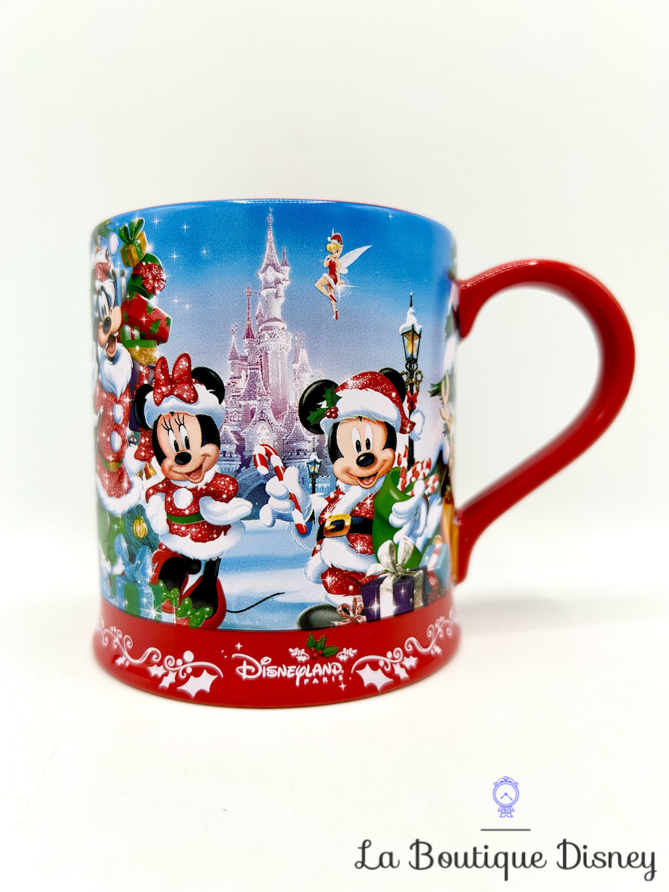 Tasse Mickey et ses amis Joyeux Noël Disneyland Paris mug Disney neige sapin rouge