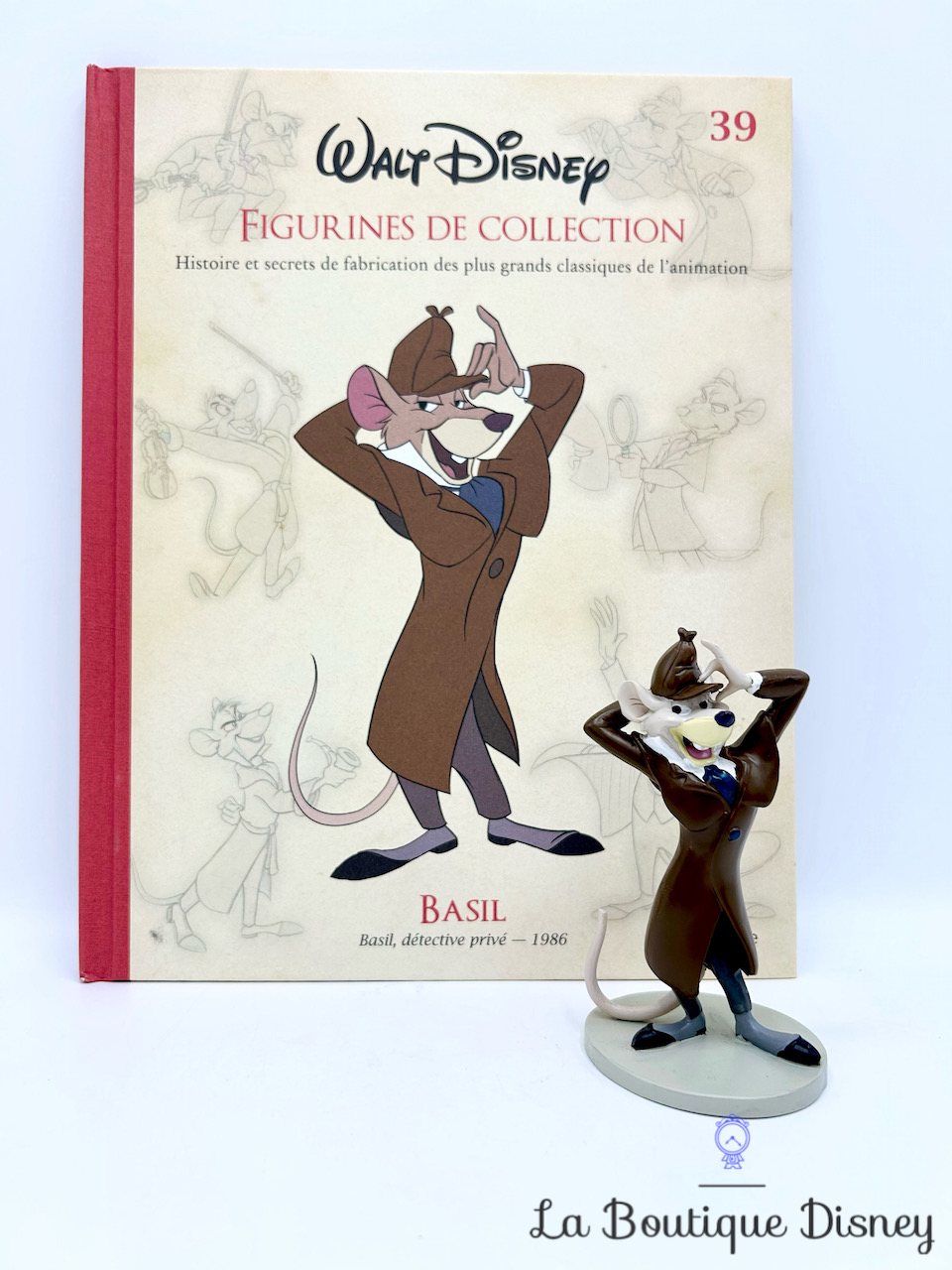 Livre Figurines de collection Basil Détective Privé Disney Hachette 39 Encyclopédie résine
