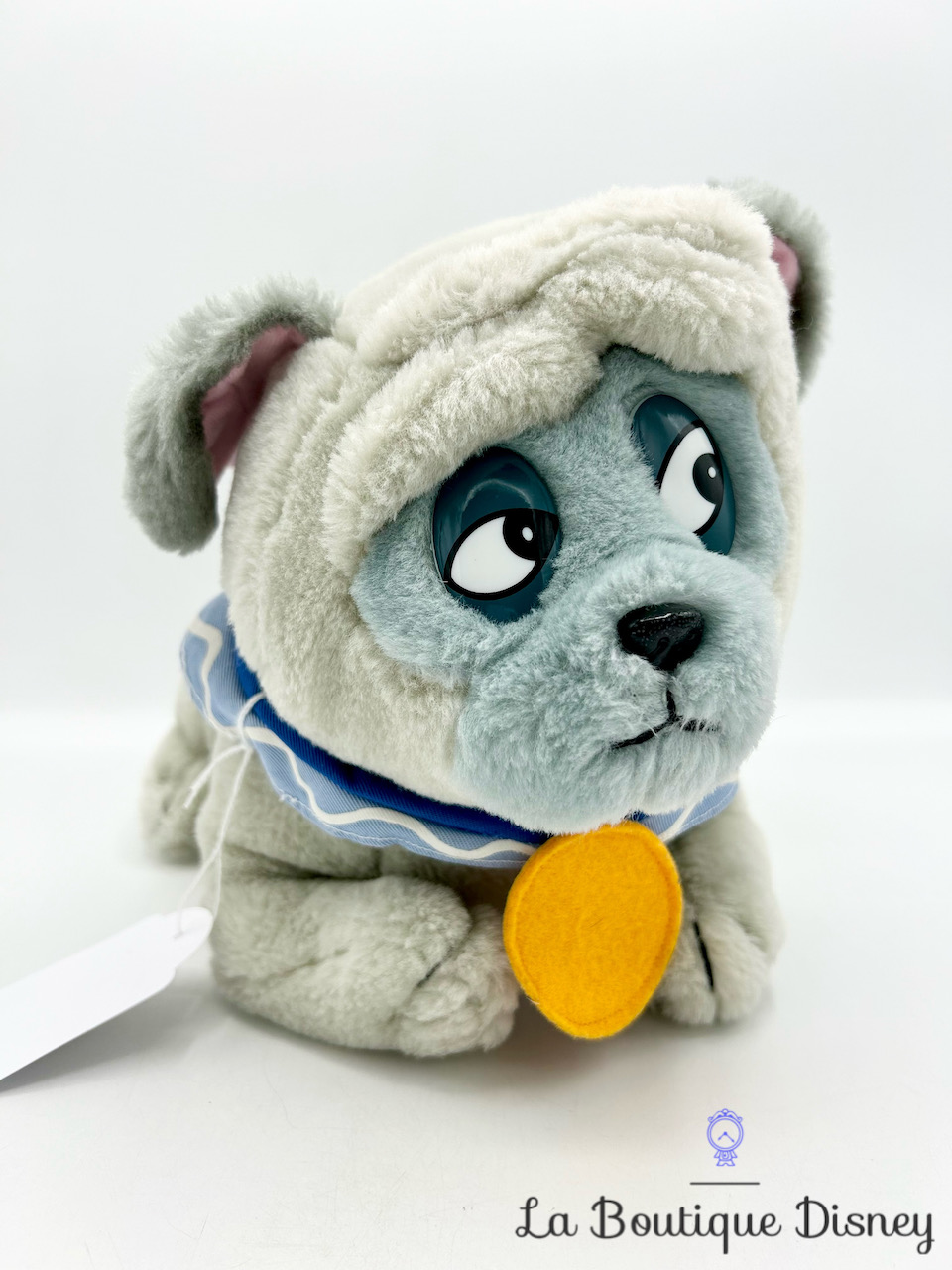 Peluche Percy chien Pocahontas Disney gris collier vintage 30 cm