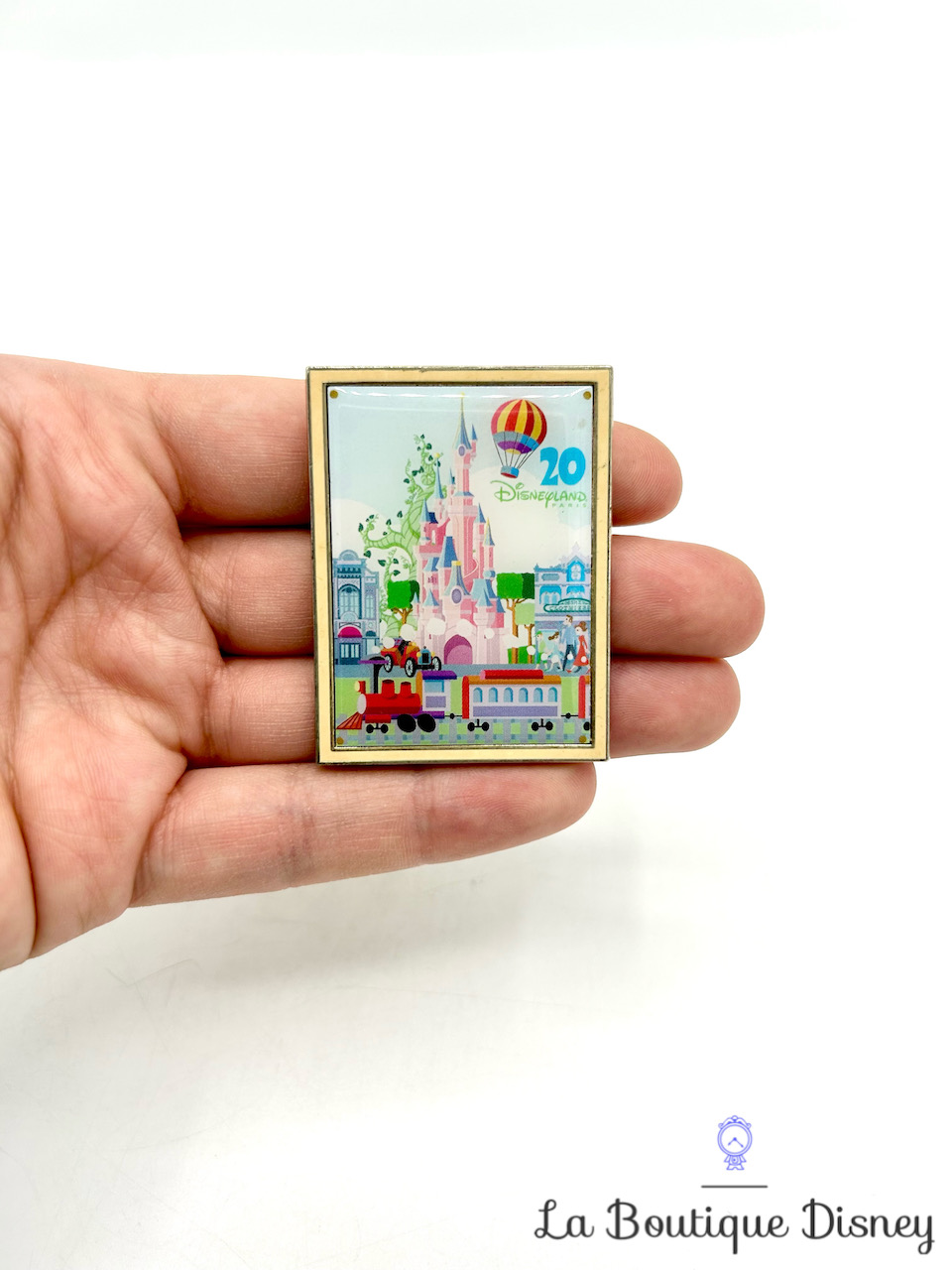 Pin Retro DLP Opening Edition Disneyland Paris 2012 Castle and Train 20th Anniversary Poster 89894