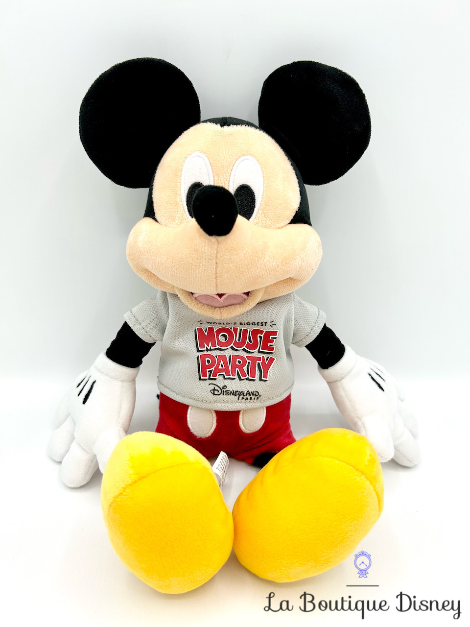 Peluche Mickey Mouse Party Disneyland Paris 2019 Disney World\'s Biggest tee shirt 35 cm