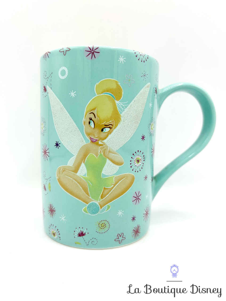 Tasse Fée Clochette Disney Store Exclusive mug Peter Pan vert bleu paillettes