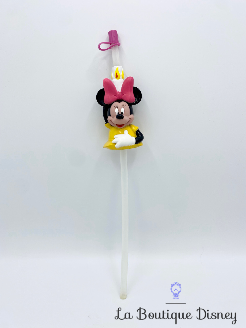 Paille Minnie Mouse Disney plastique relief 3D 35 cm