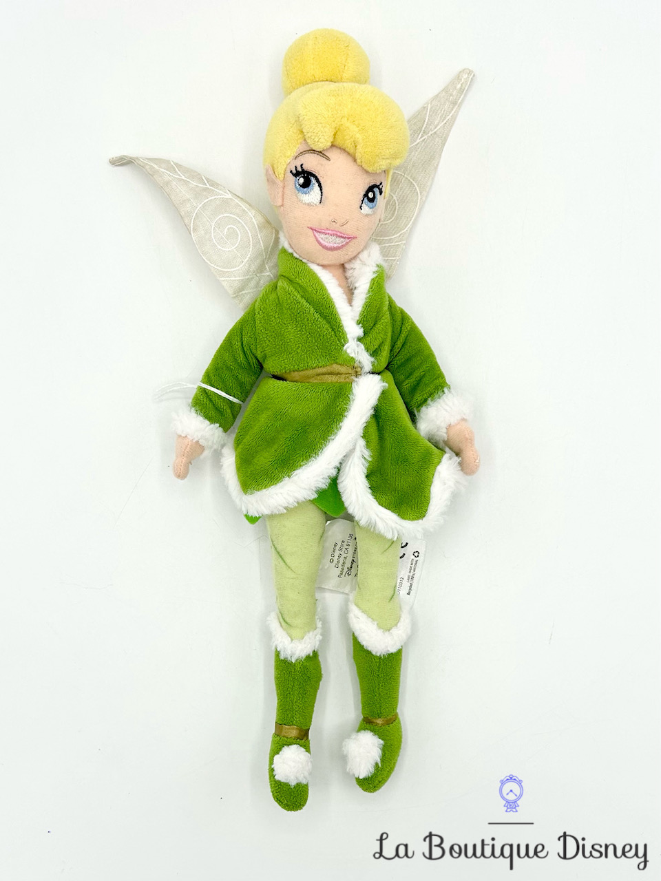 Poupée Chiffon Fée Clochette Hiver Disney Store 2012 peluche Peter Pan manteau 30 cm