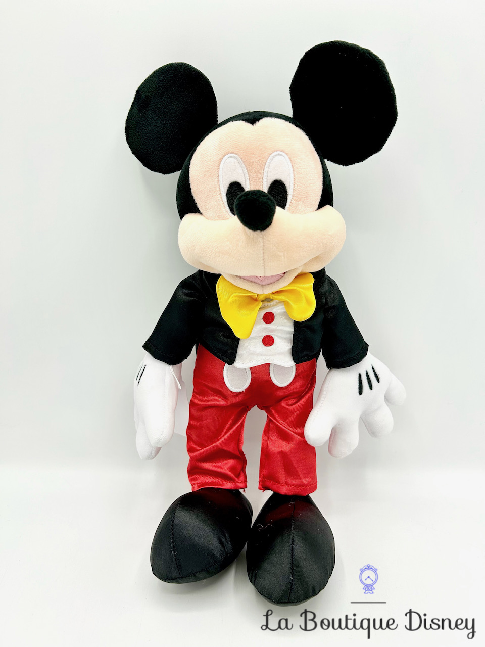 Peluche Mickey Mouse Costume Disneyland Paris Disney noir rouge smoking 34 cm