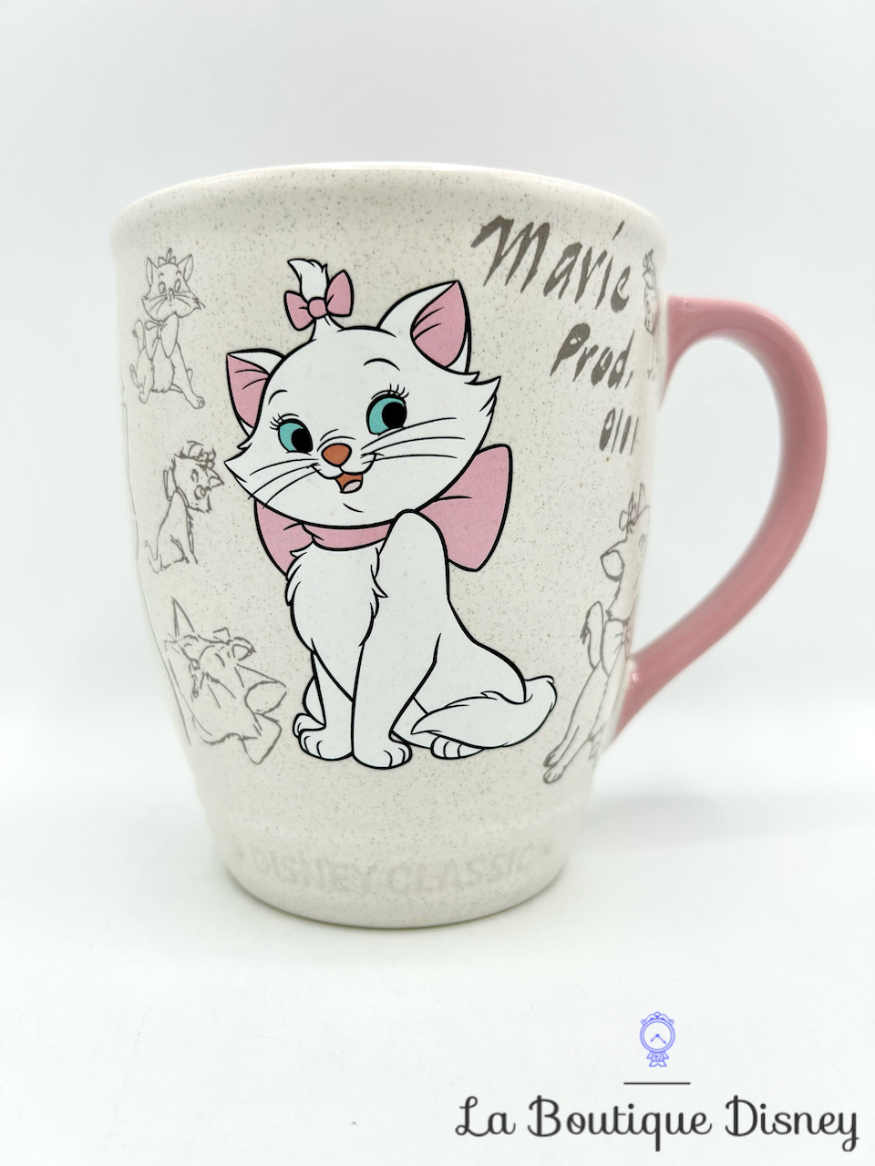 Tasse Marie Animé Disney Store 2015 mug Classic Les Aristochats blanc rose dessins
