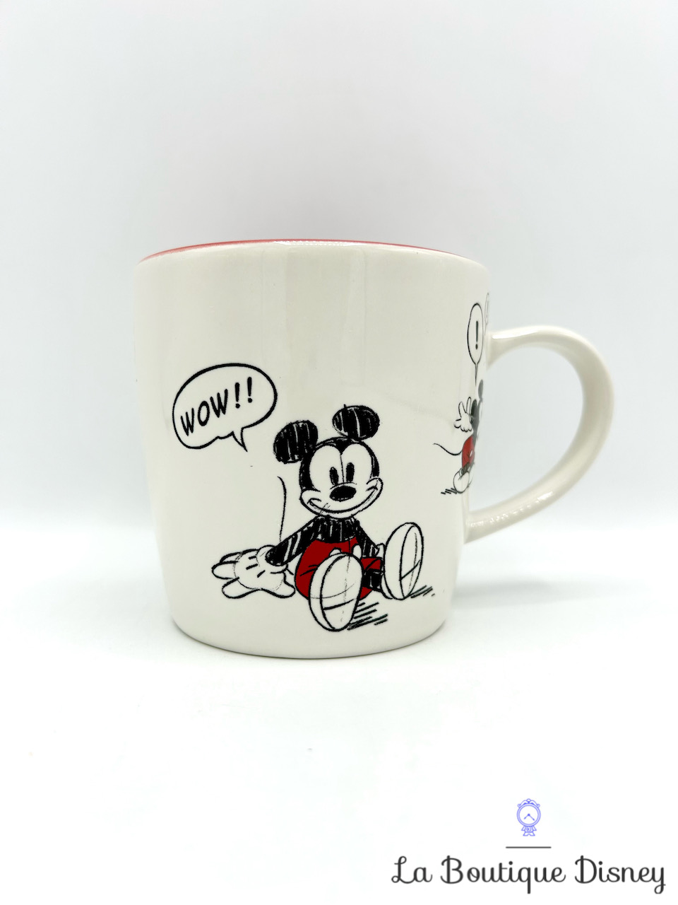 Tasse Mickey Mouse BD Disneyland Paris mug Disney dessin bande dessinée blanc rouge