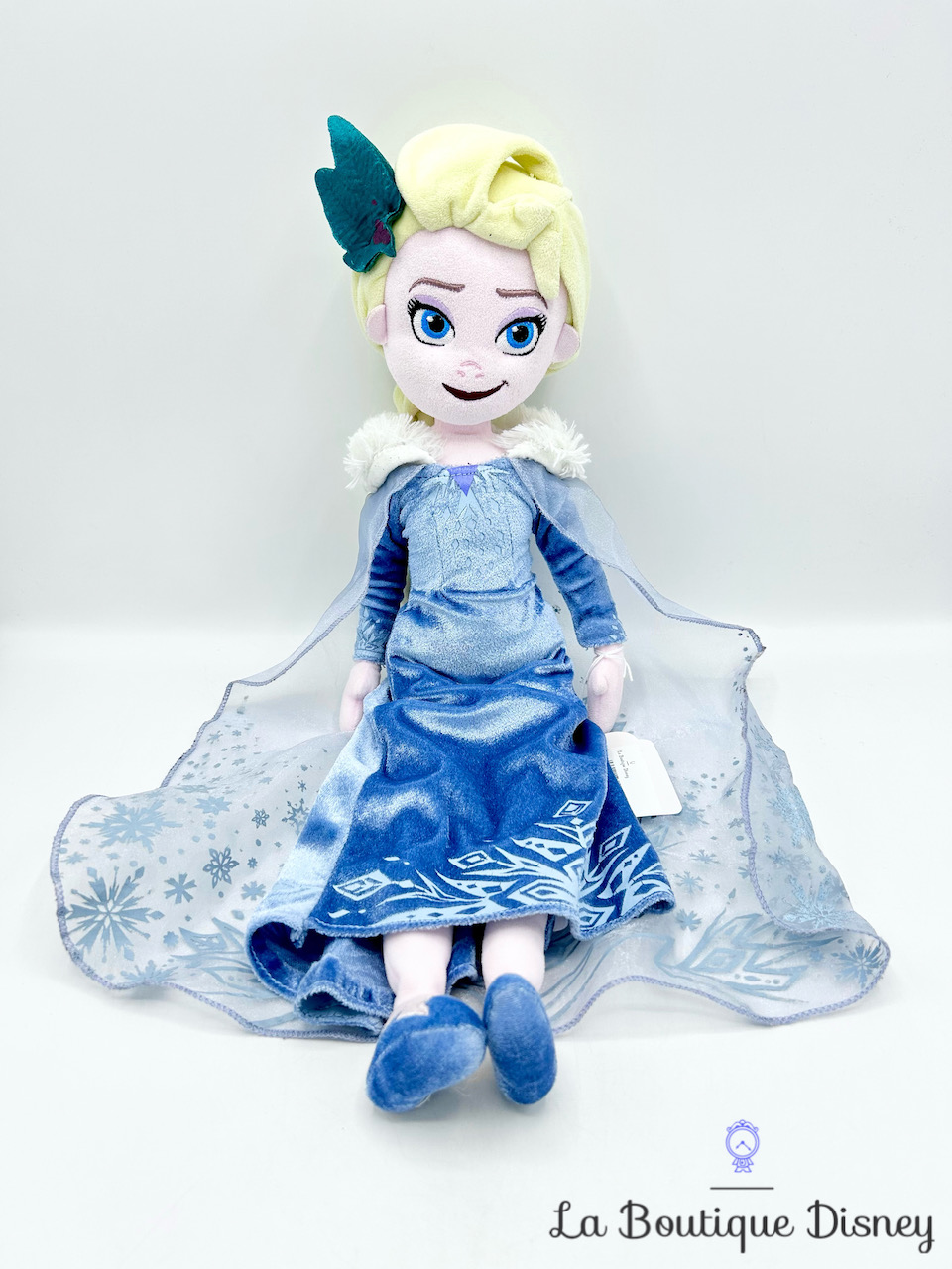 Poupée chiffon Elsa La reine des neiges Joyeuses fêtes avec Olaf Disney Store 2018 peluche Noël velours 48 cm