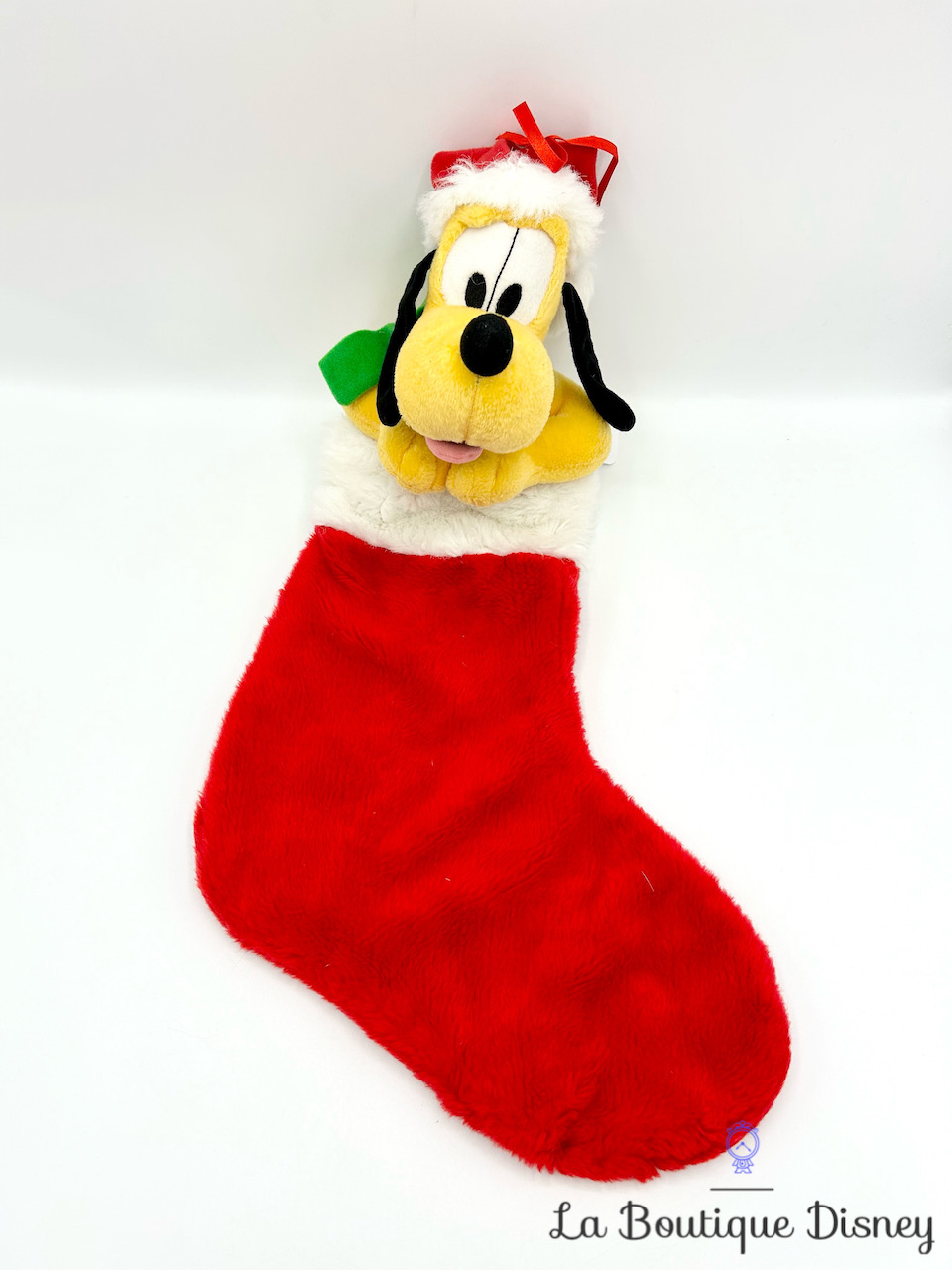 Chaussette de Noël Pluto Disney peluche botte rouge 57 cm