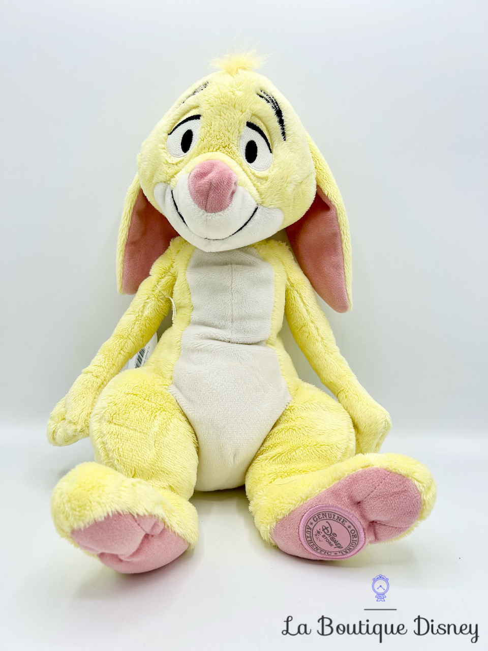Peluche Coco Lapin Disney Store 2015 Winnie l\'ourson lapin jaune écusson 30 cm