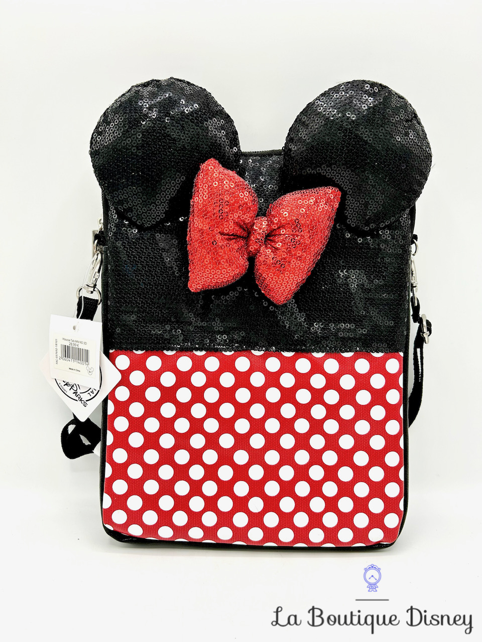 Pochette Minnie Mouse Sequins Disney Parks 2018 Disneyland sac bandoulière housse tablette