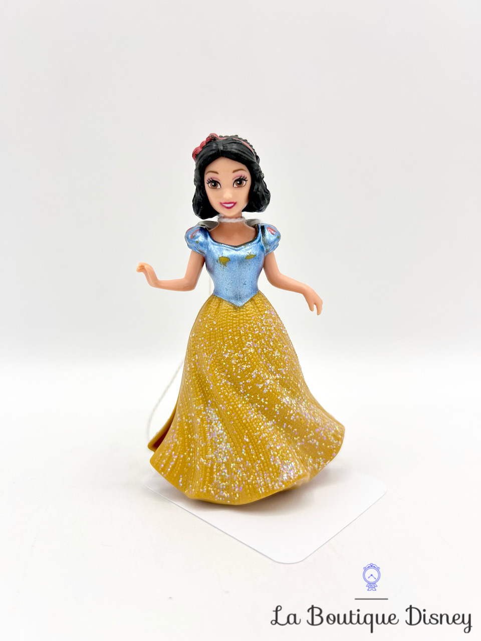 Figurine Magiclip Blanche neige Disney Mattel polly clip robe jaune