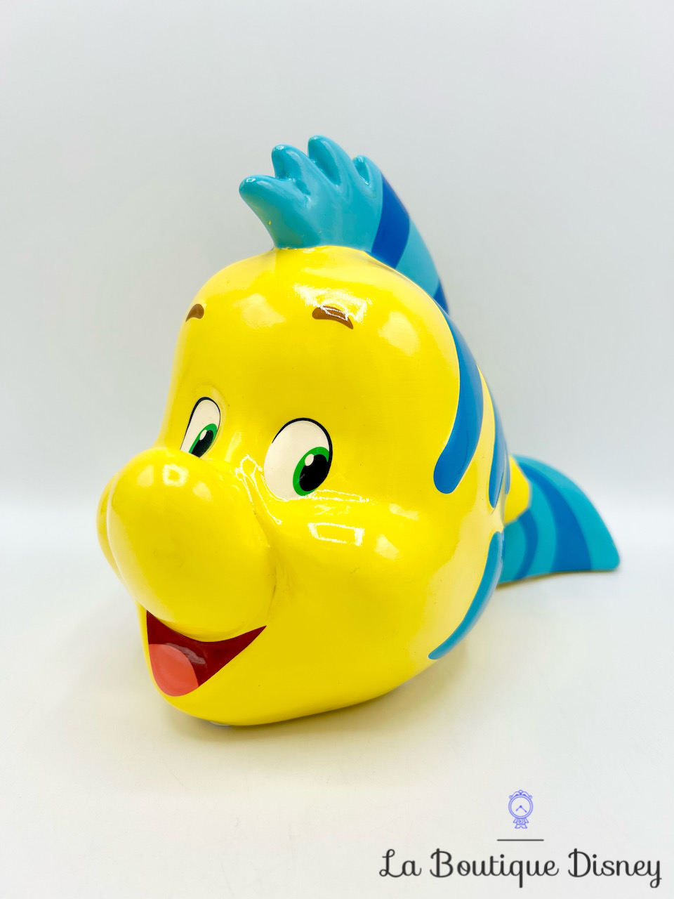 Tirelire Polochon Disney Primark poisson La Petite Sirène céramique jaune bleu