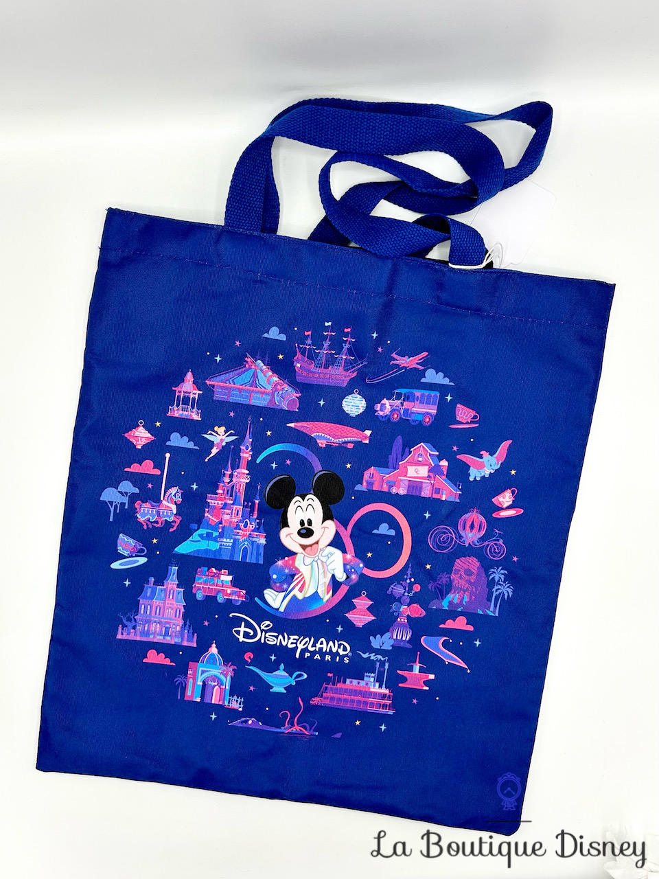 Sac Mickey Mouse 30ème anniversaire Cast Member Disneyland Paris 2021 Disney Tote Bag tissu bleu 30 ans