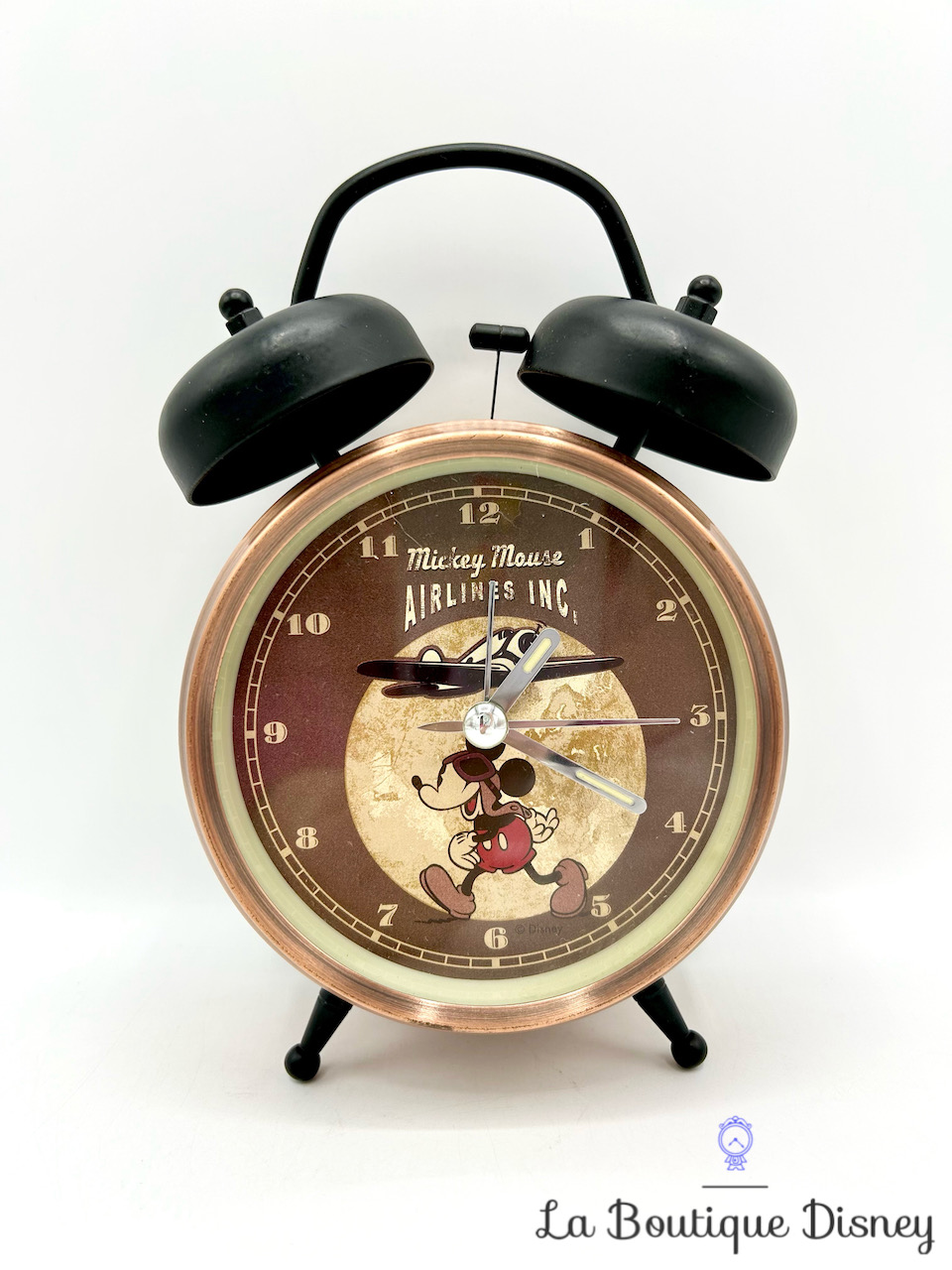 Réveil Mickey Mouse Airlines INC Disneyland Paris Disney horloge aviateur marron