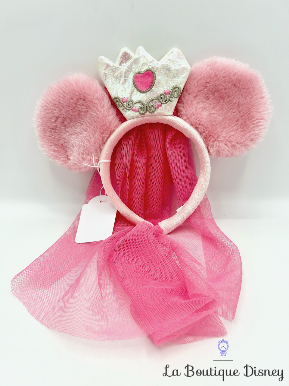 Serre tête Oreilles Minnie Mouse Disneyland Paris Disney Ears rose couronne voile mariée
