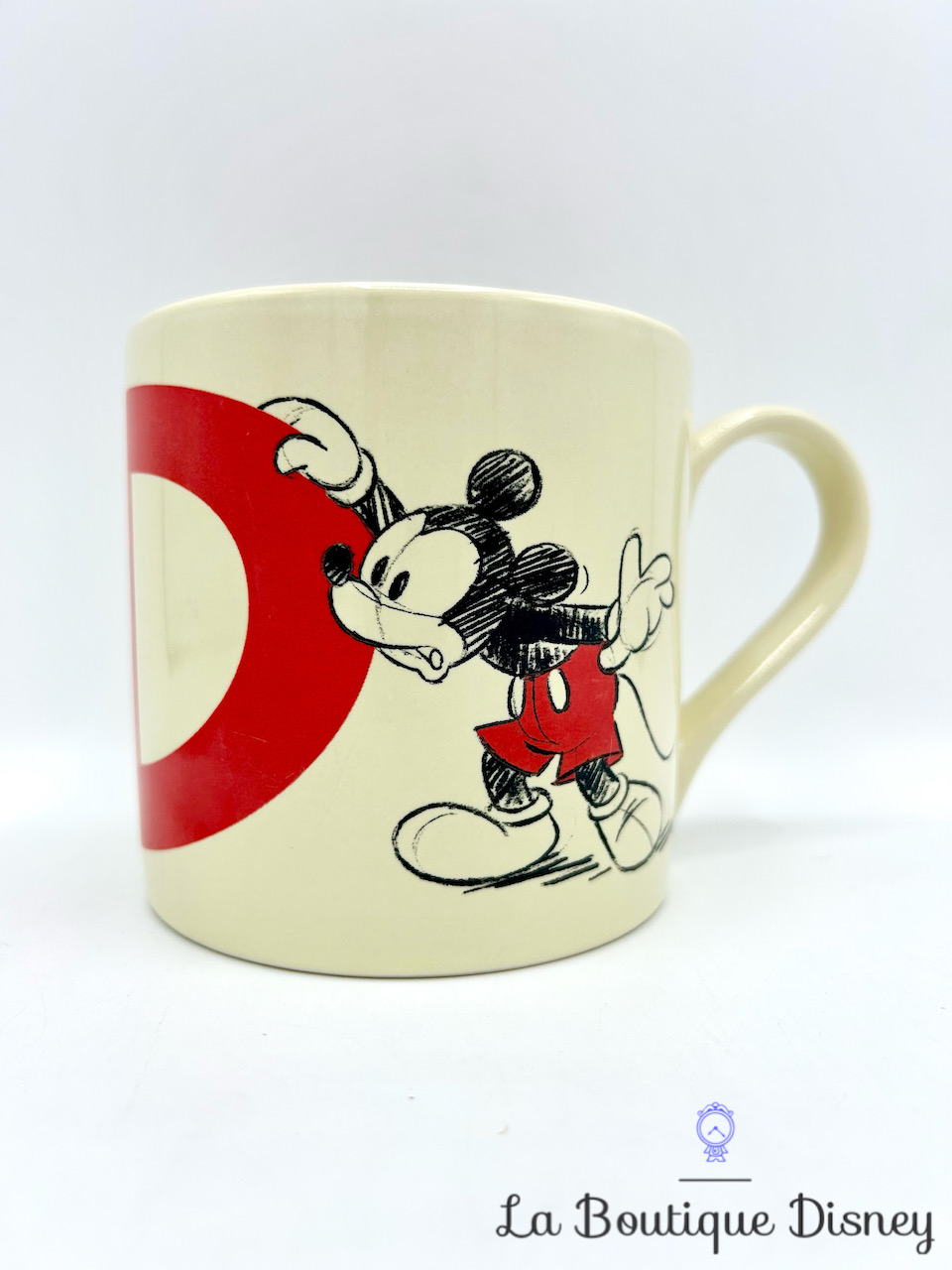 Tasse Mickey Mouse Lettre D Disneyland Paris mug Disney alphabet beige rouge