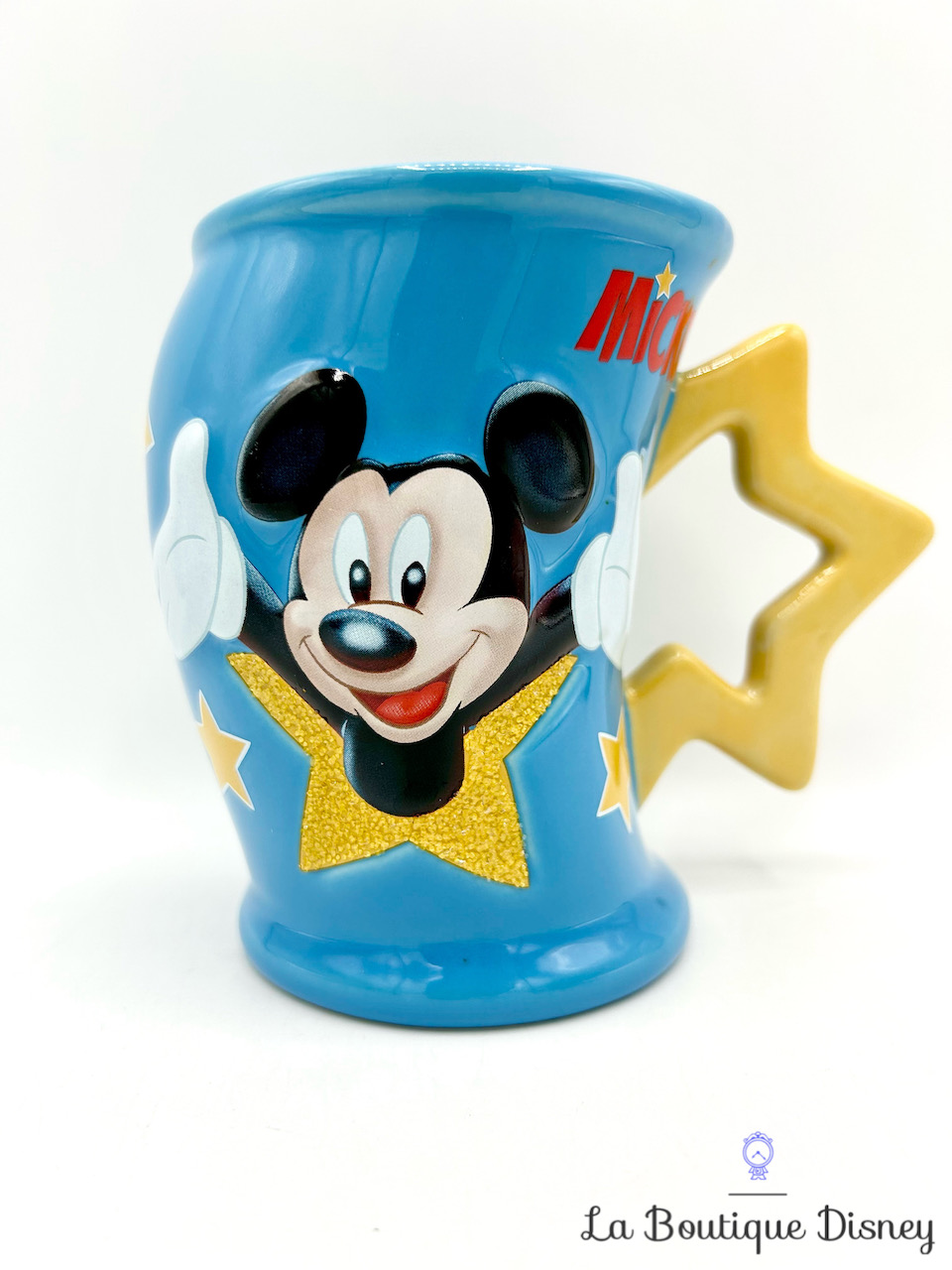 Tasse Mickey Mouse Étoile paillettes Disneyland Paris mug Disney bleu