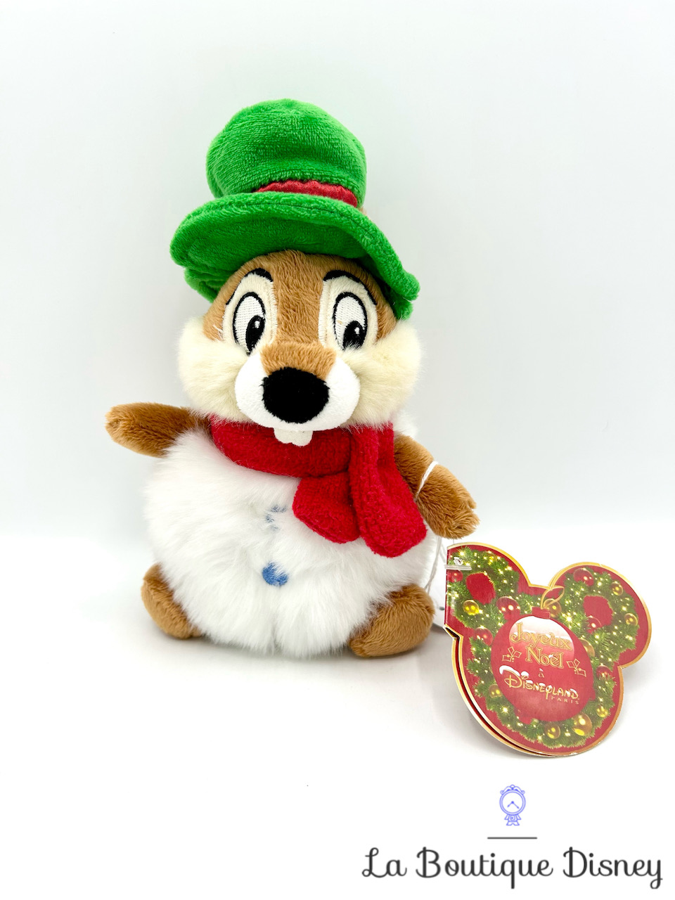 peluche-tic-boule-de-neige-disneyland-paris-disney-noel-écureuil-tic-et-tac-chapeau-vert-1