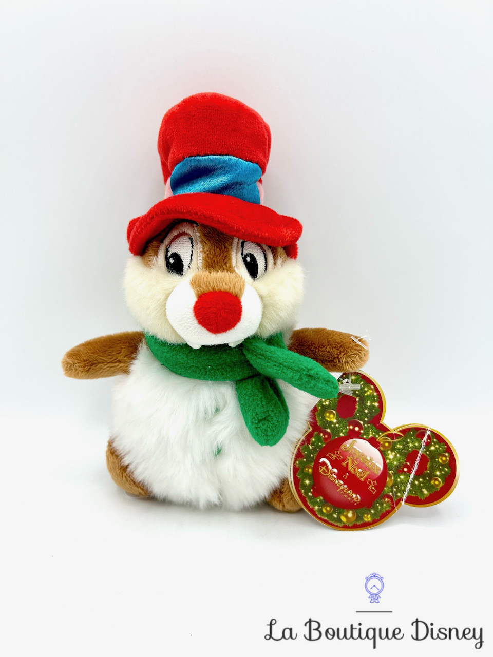 peluche-tac-boule-de-neige-disneyland-paris-disney-noel-écureuil-tic-et-tac-chapeau-rouge-0