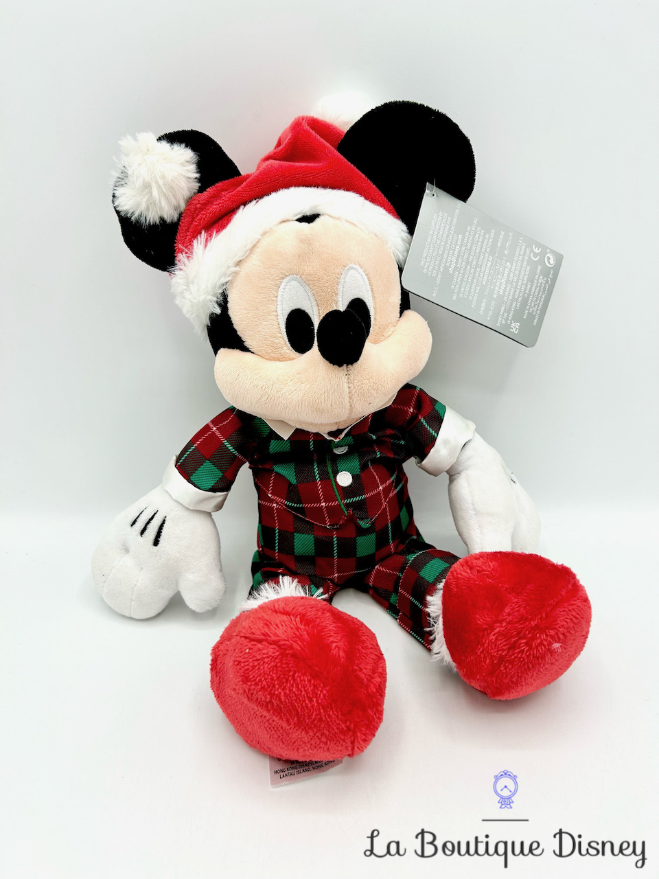 Peluche Mickey Mouse Noël Disney Store 2021 pyjama carreaux 34 cm