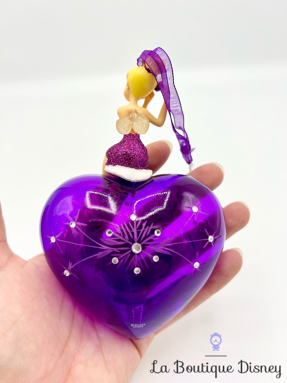 ornement-noel-fée-clochette-coeur-violet-disneyland-disney-boule-suspesnion-0