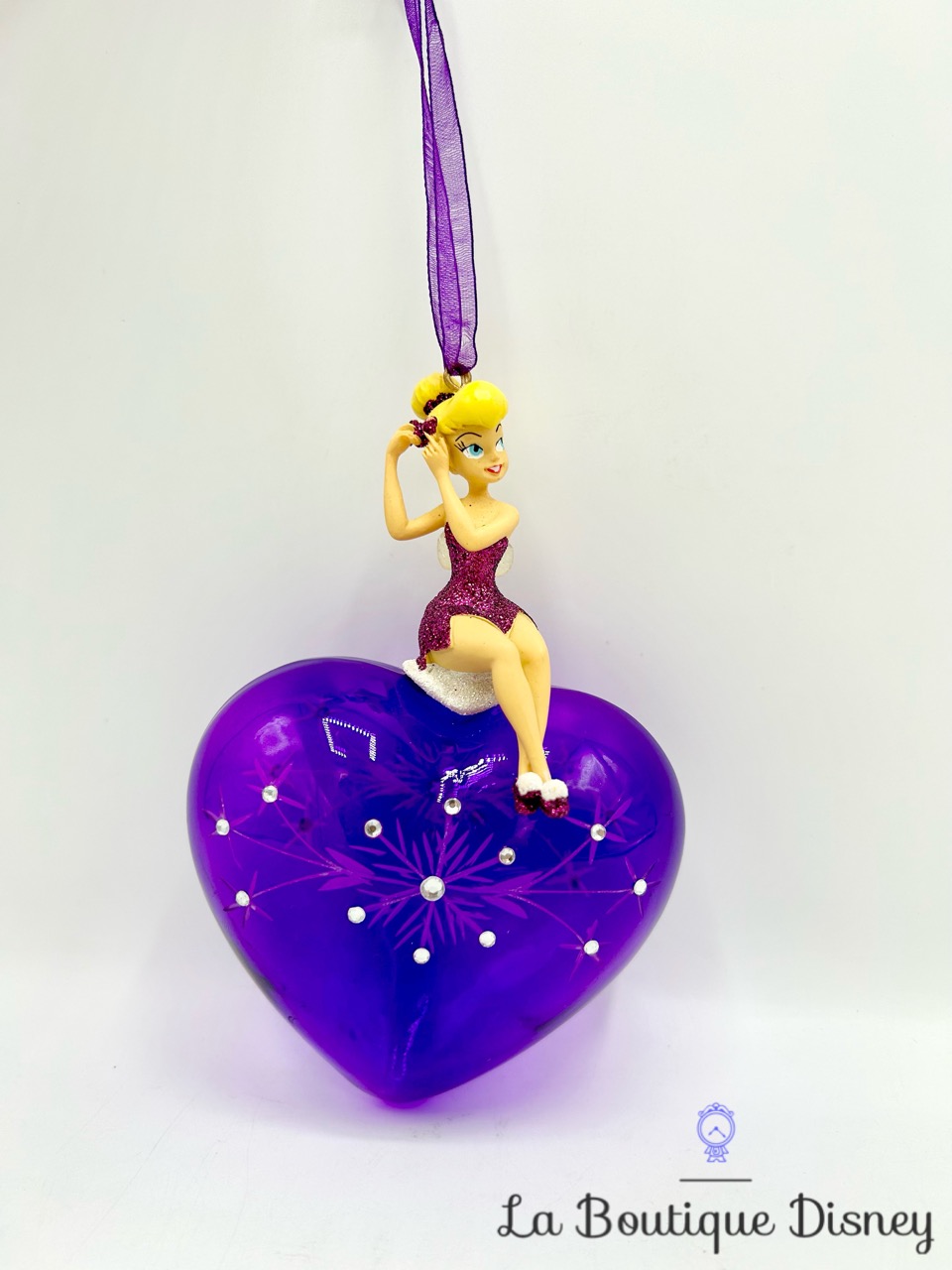 ornement-noel-fée-clochette-coeur-violet-disneyland-disney-boule-suspesnion-2