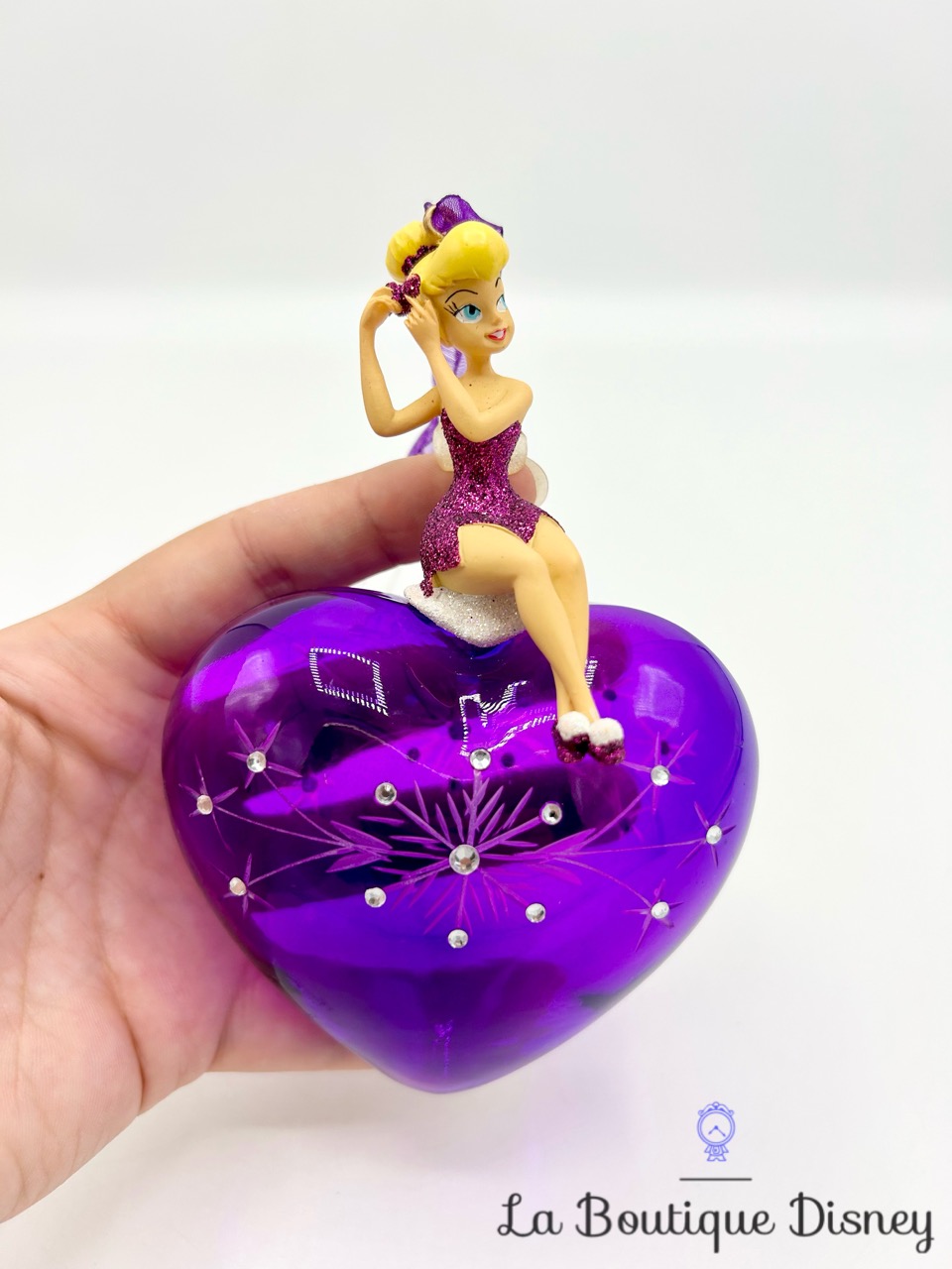 ornement-noel-fée-clochette-coeur-violet-disneyland-disney-boule-suspesnion-1